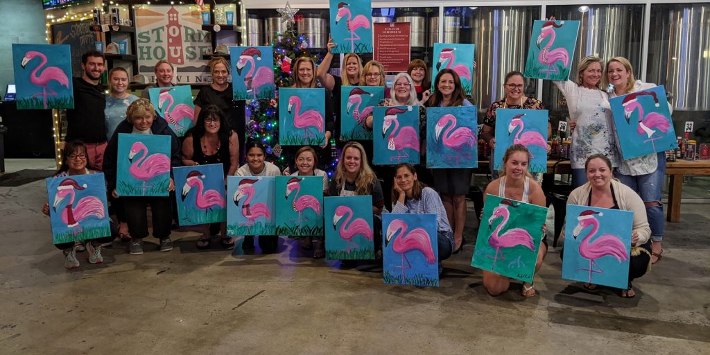 wine and paint classes Palm Beach with Mobile Masterpieces